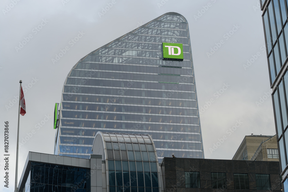Fototapeta premium TD Terrace, a corporate office, located at 160 Front St W, Toronto - overcast sky