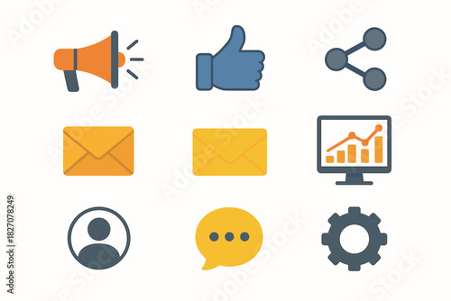 Digital Marketing & Communication Icons