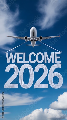 Airplane with banner and writing the phrase 