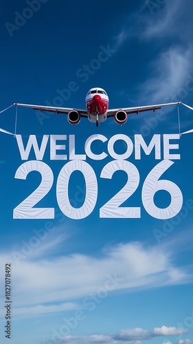 Airplane with banner and writing the phrase 