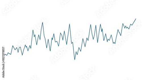 Dynamic data fluctuations line graph chart isolated on transparent background