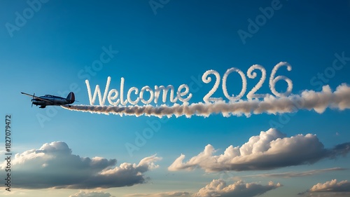 Airplane with banner and writing the phrase 
