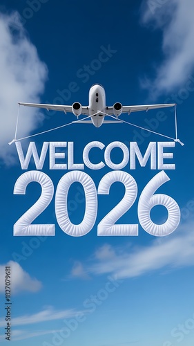 Airplane with banner and writing the phrase 