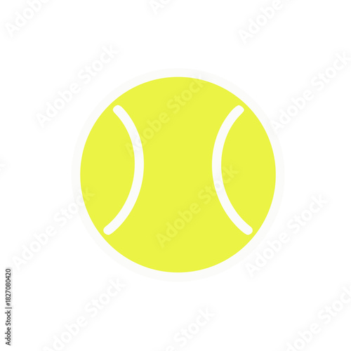 A Simplified Yellow Tennis Ball Illustration on a Black Background