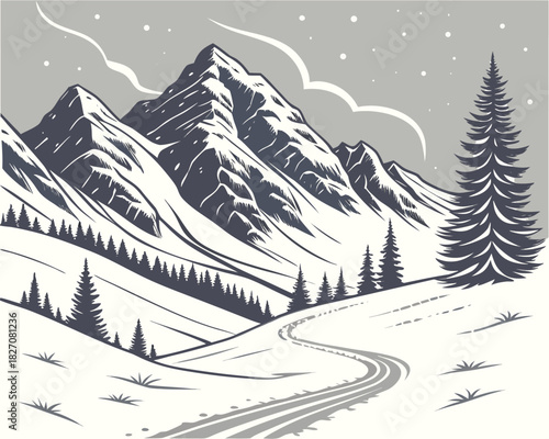 Snowy Mountains In Winter | Winter Snowy Mountain Landscape