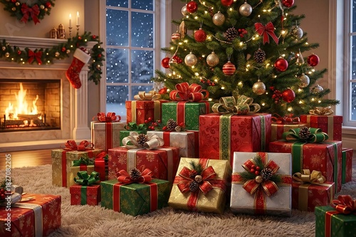 christmas tree with gifts
