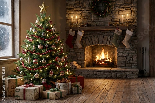 christmas tree with presents