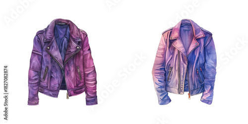 leather jacket watercolor vector illustration