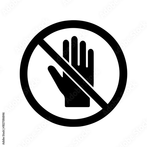 Do not touch with hands sign vector icon on a white background
Vector warning sign icon