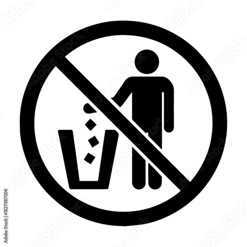 Do not throw litter sign vector icon on a white background
Vector warning sign icon