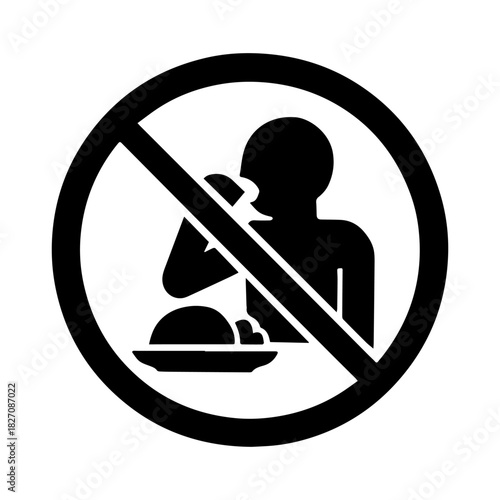 Do not eat food sign vector icon on a white background
Vector warning sign icon