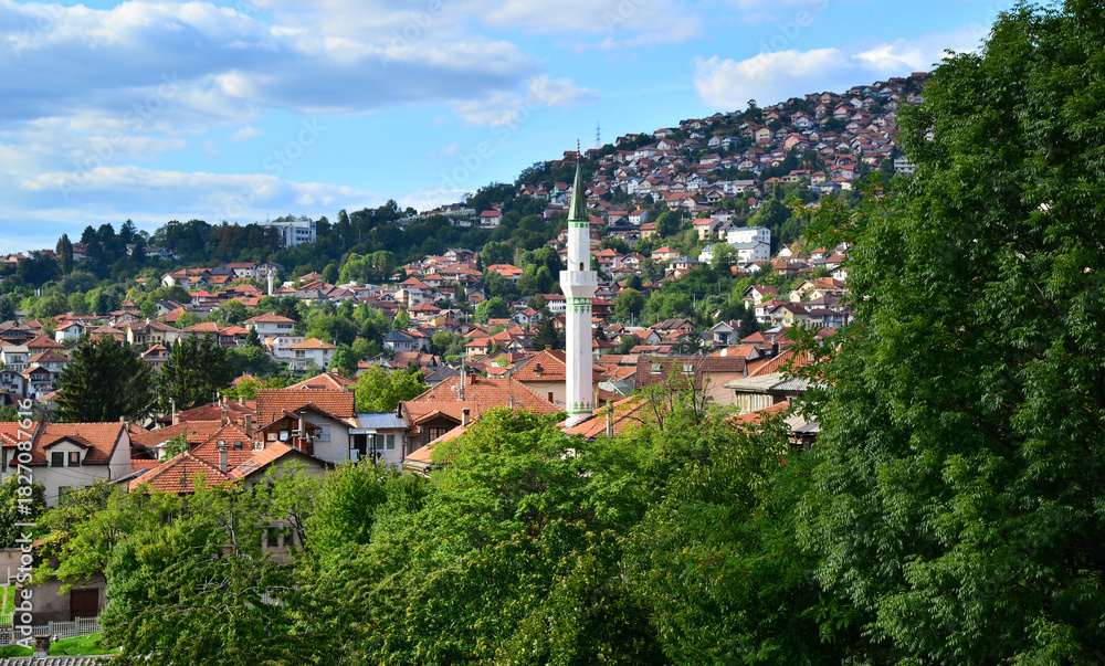 Fototapeta premium A view from Sarajevo, the capital of Bosnia and Herzegovina
