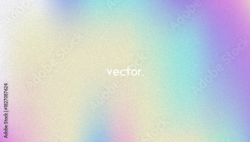 Noise Gradient Background. Abstract Grainy Bg In Pink, Purple And Blue Colors. Iridescent Hologram. Pearlescent Holographic Texture With Rainbow Foil. Liquid Paint Wave With Elegant Shine