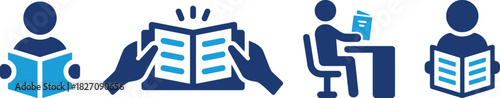 reading, learning, book, person, study, knowledge, education, information, literature, comprehension, student, scholar, library, research, icon, reading icon, learning icon, book icon, person icon, st