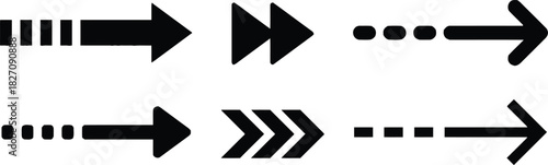 arrow, icon, set, collection, direction, forward, next, right, play, fast forward, skip, navigation, symbol, graphic, design, pointer, movement, progress, sequence, technology, interface, click, butto