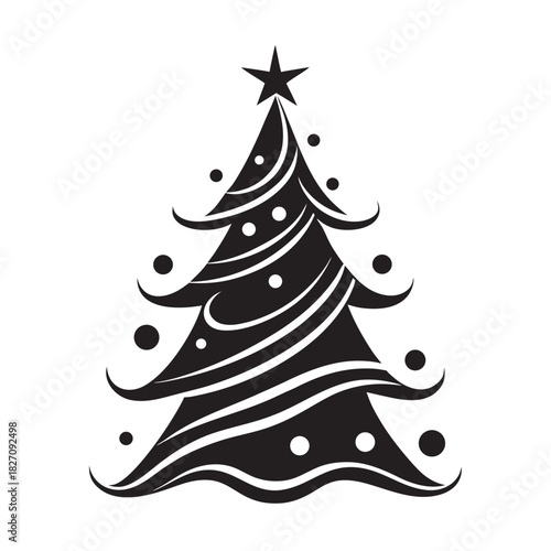 Gradient Line Ornament Christmas Tree Modern Holiday Design