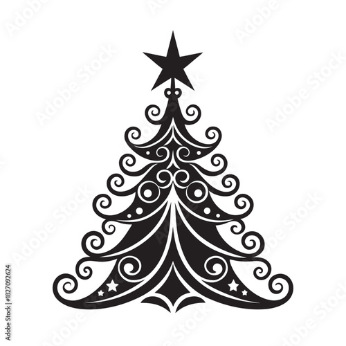 Royal Ornament Christmas Tree Elegant Heritage Silhouette