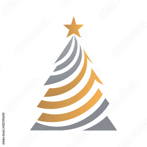 Metallic Ornament Christmas Tree Shiny Vector Artwork