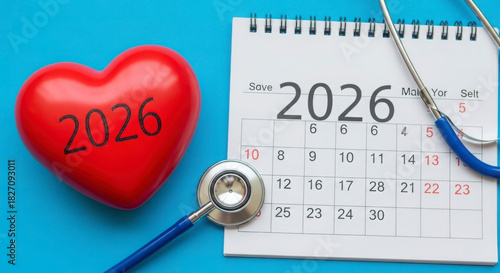Year 2026 Health Planning with Heart and Stethoscope