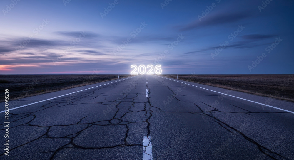 Fototapeta premium Road to 2026 New Beginnings on the Horizon