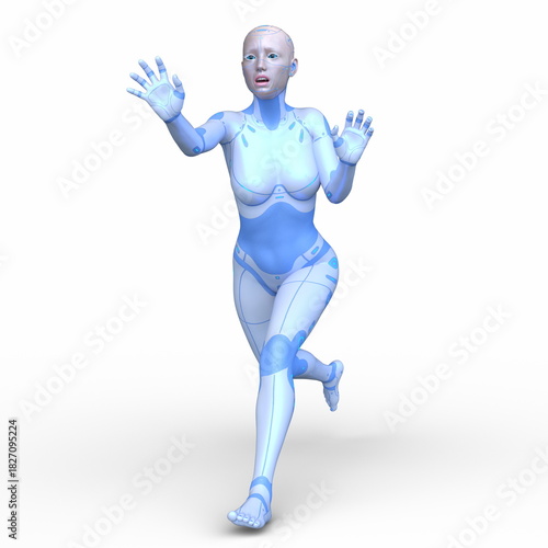 女性サイボーグ　3DCGレンダリング