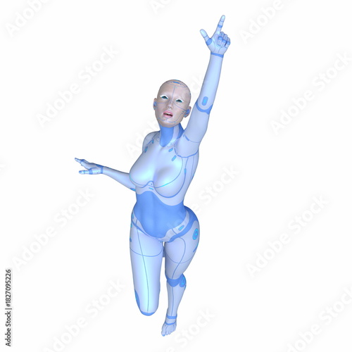 女性サイボーグ　3DCGレンダリング