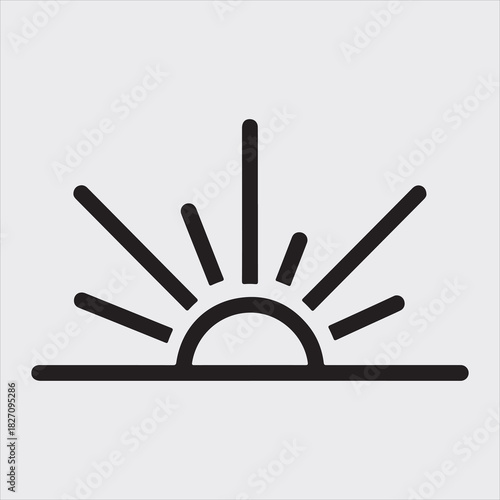 A beautiful sun rise line art design