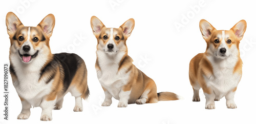 Pembroke Welsh Corgi Dog Breed Purebred Herding Companion Isolated