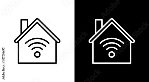 Smart Home  White Icon Set Design