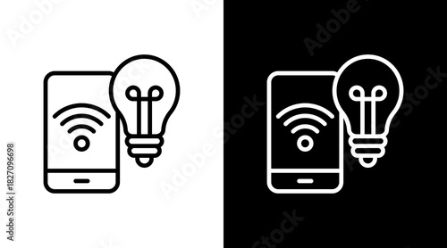 Smart Light Bulb  White Icon Set Design
