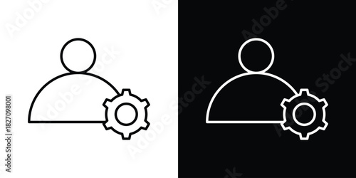 Account settings icons vector.Editable stroke.linear style sign for use web design