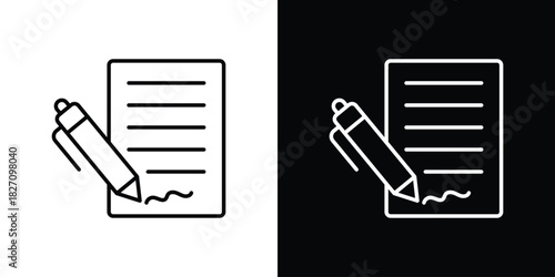 Agreement icons vector.Editable stroke.linear style sign for use web design