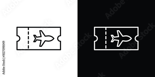 Airline ticket icons vector.Editable stroke.linear style sign for use web design