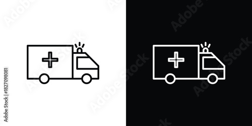Ambulance icons vector.Editable stroke.linear style sign for use web design