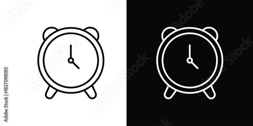 Alarm clock icons vector.Editable stroke.linear style sign for use web design