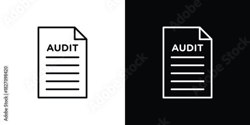 Audit report icons vector.Editable stroke.linear style sign for use web design
