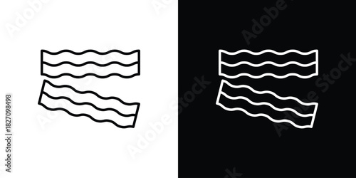 Bacon icons vector.Editable stroke.linear style sign for use web design