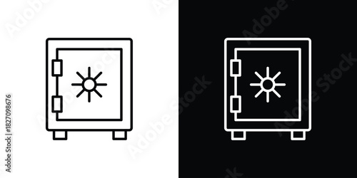 Bank vault icons vector.Editable stroke.linear style sign for use web design