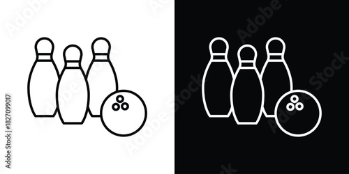 Bowling icons vector.Editable stroke.linear style sign for use web design