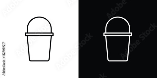 Bucket icons vector.Editable stroke.linear style sign for use web design