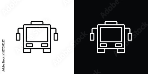 Bus icons vector.Editable stroke.linear style sign for use web design