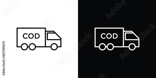 Cash on delivery icons vector.Editable stroke.linear style sign for use web design