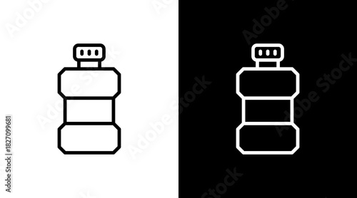 Mouthwash Bottle  White Icon Set Design