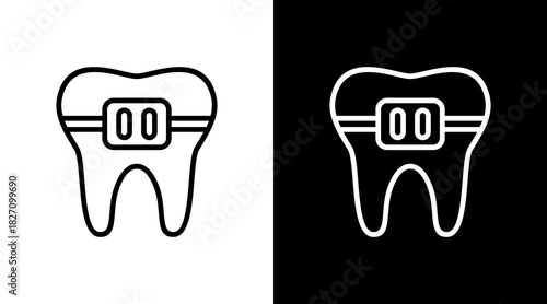 Braces  White Icon Set Design