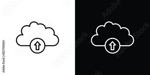 Cloud upload icons vector.Editable stroke.linear style sign for use web design