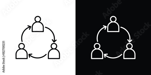 Collaboration icons vector.Editable stroke.linear style sign for use web design
