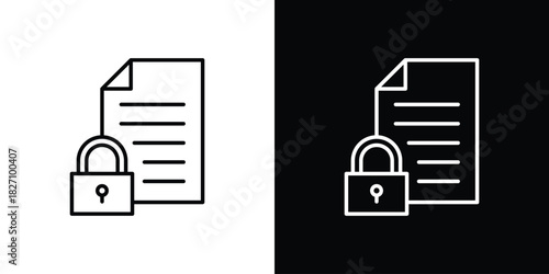 Confidential icons vector.Editable stroke.linear style sign for use web design