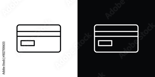 Credit card icons vector.Editable stroke.linear style sign for use web design