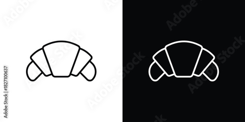 Croissant icons vector.Editable stroke.linear style sign for use web design