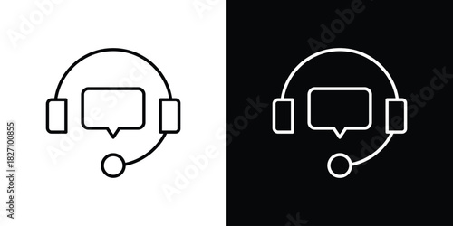 Customer service icons vector.Editable stroke.linear style sign for use web design